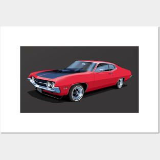 1970 Ford Torino Cobra Jet in candy apple red Posters and Art